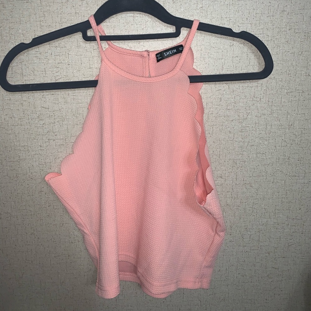 Peach Crop Top Ruffles